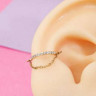 Piercing Aro Zirconias con Cadena Titanio