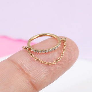 Piercing Aro Zirconias con Cadena Titanio