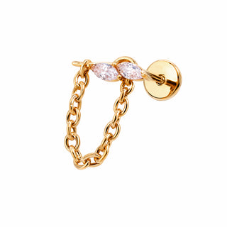 Piercing Cadena de Cristal Titanio