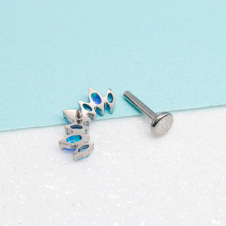 Piercing Abanico Turquesa Titanio
