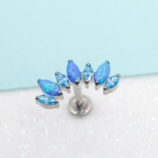 Piercing Abanico Turquesa Titanio