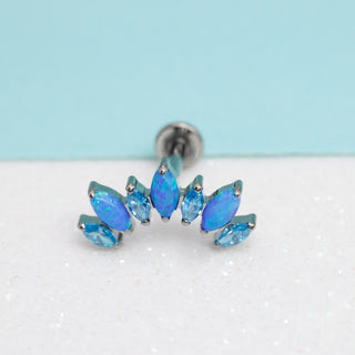 Piercing Abanico Turquesa Titanio