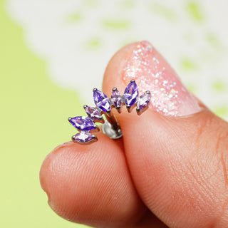 Piercing Abanico Lila Titanio