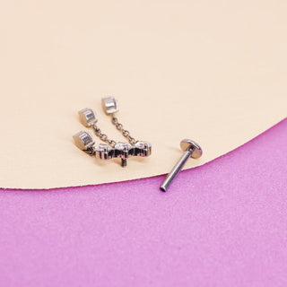 Piercing Colgante Triple Cristal Titanio