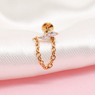 Piercing Cadena de Cristal Titanio