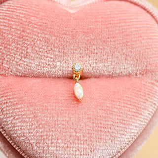 Piercing Mini Brillante Luz y Opalo Plata925