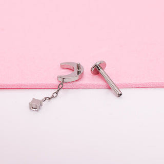 Piercing Luna Estelar Colgante Titanio