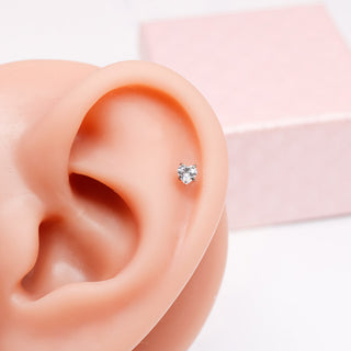 Piercing 1era Perforación Corazón Zirconia Titanio