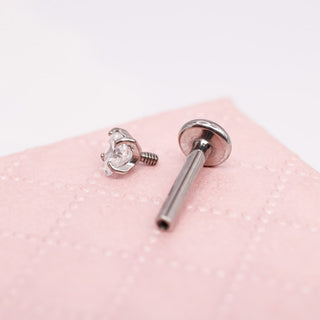 Piercing 1era Perforación Corazón Zirconia Titanio