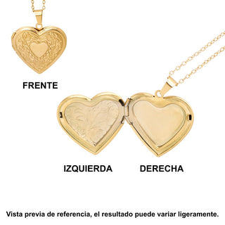 Relicario Heart Gold Personalizado Foto a Color