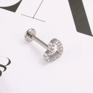 Piercing 1era Perforación Crystal Heart Titanio
