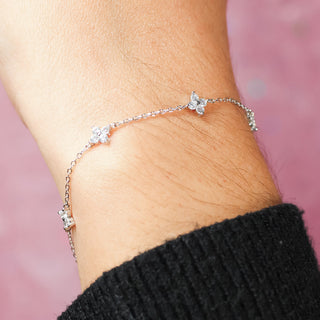 Pulsera Flor Crystal Plata 925