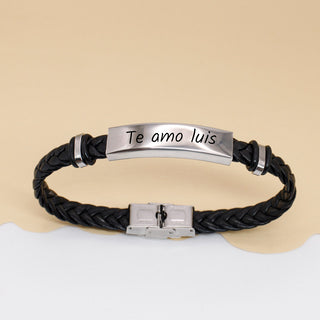 Pulsera Trenzada Personalizada Plata para Hombre