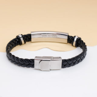 Pulsera Trenzada Personalizada Plata para Hombre