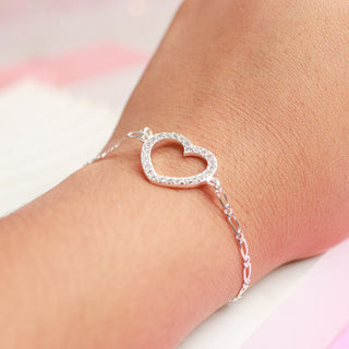 Pulsera Ajustable Heart Plata 925