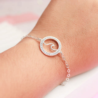 Pulsera Ajustable Mar Plata 925