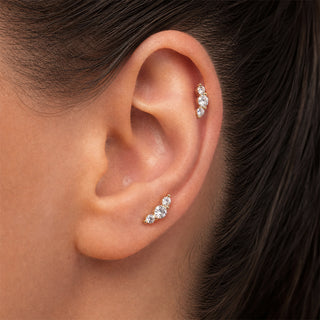 Piercing Triple Zirconia Gold