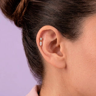 Piercing Drop Gold Titanio