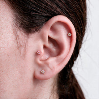 Piercing Mini Florecita Titanio