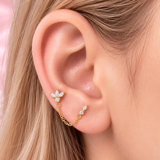 Piercing Dúo Shiny con Cadena Titanio