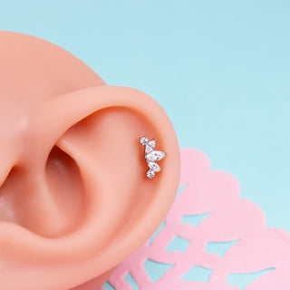 Piercing Crown Glitter Titanio