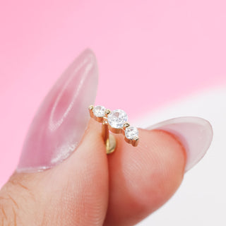Piercing Triple Zirconia Gold