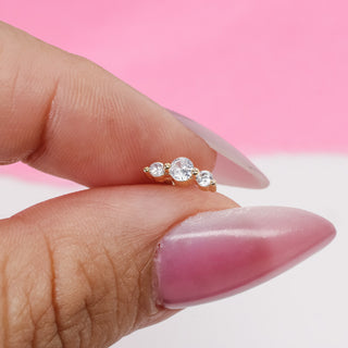 Piercing Triple Zirconia Gold