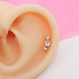 Piercing Triple Zirconia Gold