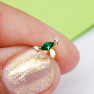 Piercing Marquise Green 1era Perforación Titanio
