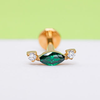 Piercing Marquise Green 1era Perforación Titanio