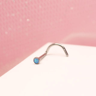 Piercing de Nariz Ópalo Mini Titanio Blue