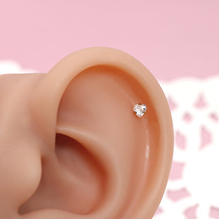 Piercing White Heart 1era Perforación Titanio