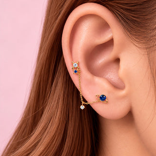 Piercing Dúo Universe con Cadena Titanio