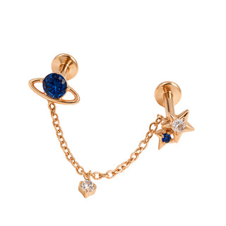 Piercing Dúo Universe con Cadena Titanio