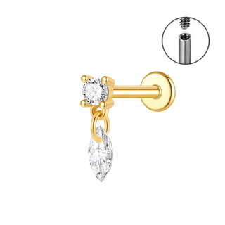 Piercing Drop Gold Titanio