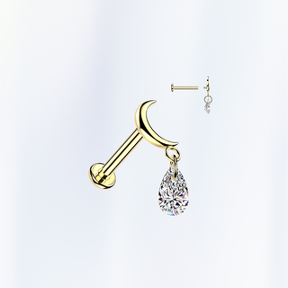 Piercing Luna con Colgante Titanio