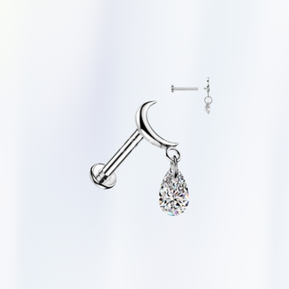 Piercing Luna con Colgante Titanio