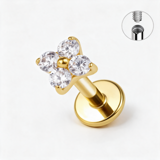Piercing Flor Gold Titanio