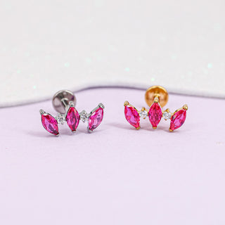 Piercing Titanio 1era Perforación Fucsia