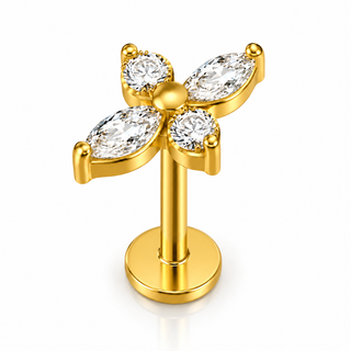 Piercing Crystal Bloom Titanio