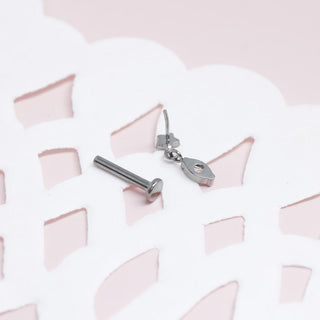 Piercing Estrella con Colgante Crystal Titanio