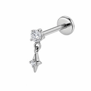 Piercing Diamond con Destello Colgante Titanio