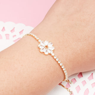 Pulsera Ajustable Marguerite con Zirconias