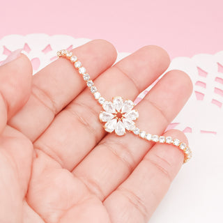 Pulsera Ajustable Marguerite con Zirconias