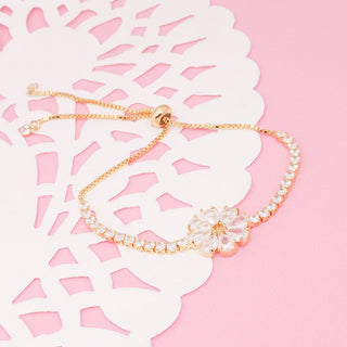 Pulsera Ajustable Marguerite con Zirconias