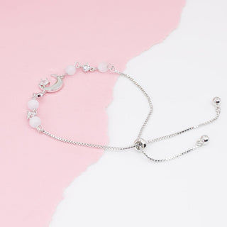 Pulsera Ajustable Luna Blanca con Zirconias