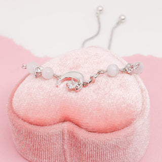 Pulsera Ajustable Luna Blanca con Zirconias