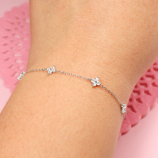Pulsera Flor Crystal Plata 925