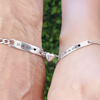 Pulseras de Pareja Together con Imán Personalizada
