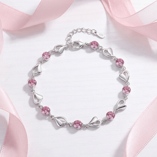 Pulsera Corazones y Zirconias